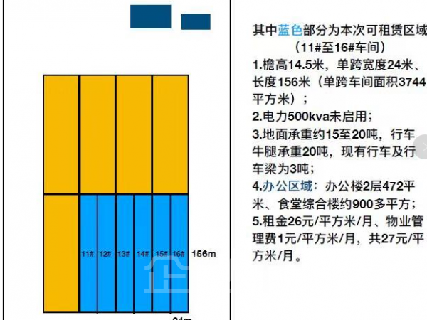 出租 太仓23000平米高14米单层厂房（最小分割3744平米）