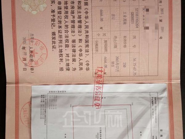 江苏丹阳市陵口镇工业园厂房出售占地面积10亩